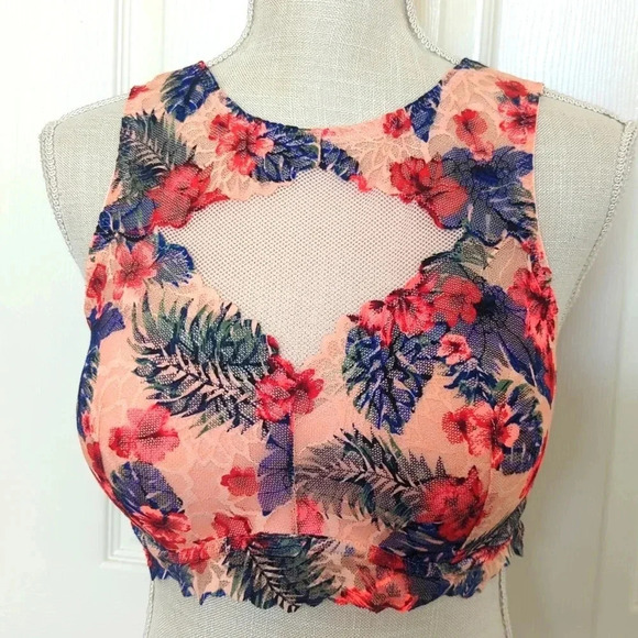 PINK Victoria’s Secret Floral Lace M-DD Bralette - Picture 3 of 11